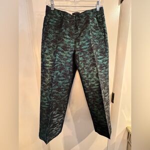 Jcrew Green metallic jacquard women’s pants
